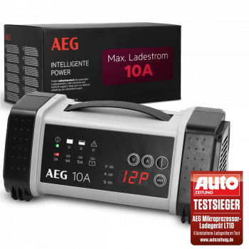 AEG LT10 97024 automatische acculader, 12/24 V, tot 10 A, LED-display