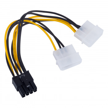 Akyga AK-CA-29 stroomadapter: 2 Molex naar PCIe 8-pin, 15 cm