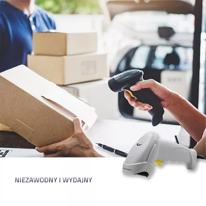 Qoltec 50877 1D laser barcodescanner USB wit