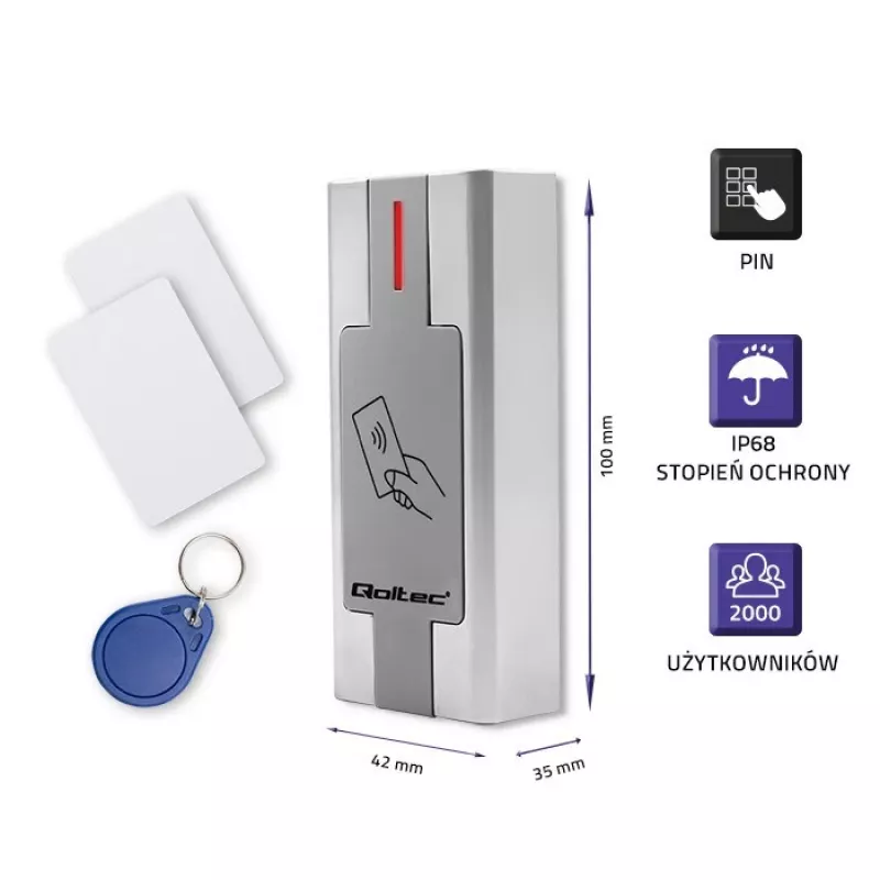 Qoltec 52446 lezer voor proximitykaarten en sleutelhangers