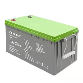 Qoltec 53079 Deep Cycle Gel Accu 12V 200Ah (62,5 kg)