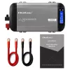 Qoltec zuivere sinusomvormer 12V naar 230V 1000W/2000W met LCD, USB, USB-C, LiFePO4/GEL/AGM compatibel
