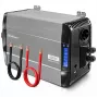 Qoltec zuivere sinusomvormer 12V naar 230V 3000W/6000W met LCD, USB, USB-C, LiFePO4/GEL/AGM compatibel