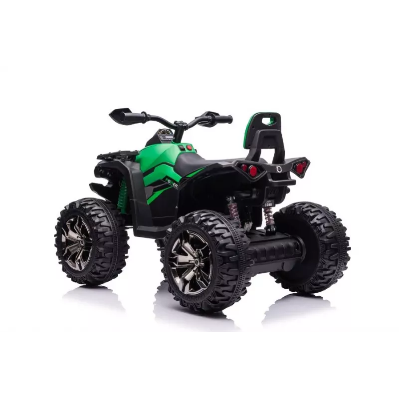 QLS-3288 elektrische berijdbare quad met rugleuning, LED-verlichting, MP3, groen