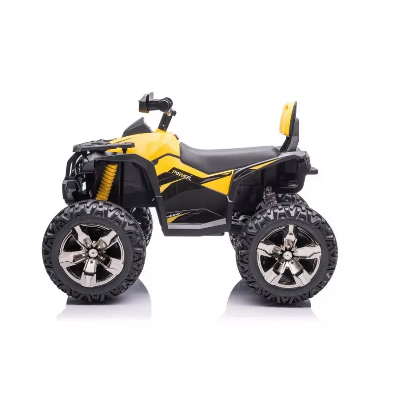 QLS-3288 elektrische berijdbare quad met rugleuning, LED-verlichting, MP3, geel