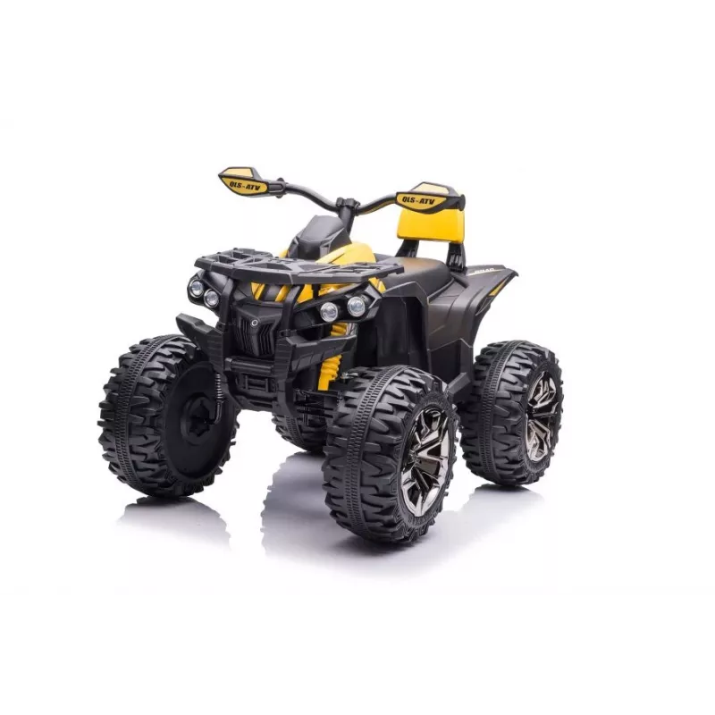 QLS-3288 elektrische berijdbare quad met rugleuning, LED-verlichting, MP3, geel