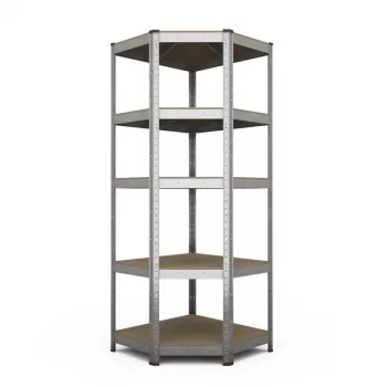 RACK BUDGET RANGULAR 180X90X45CM - 5 stellingen, grijs, steekmontage