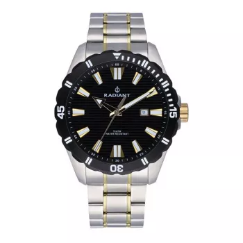 RADIANT heren analoog quartzhorloge RA602202 45mm RVS zwarte wijzerplaat mesh-armband