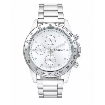 Radiant Heren quartz horloge RA617705 44mm zwarte wijzerplaat lederen band