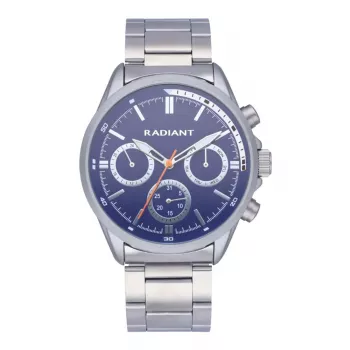 RADIANT Heren Polshorloge van Edelstaal Quartz Analoog RA589703 44mm zilverkleurig zwarte wijzerplaat