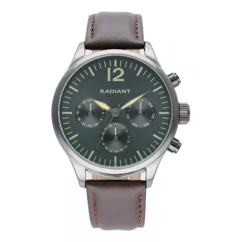 RADIANT herenhorloge RA641702 43mm analoog quartz zwarte wijzerplaat lederen band