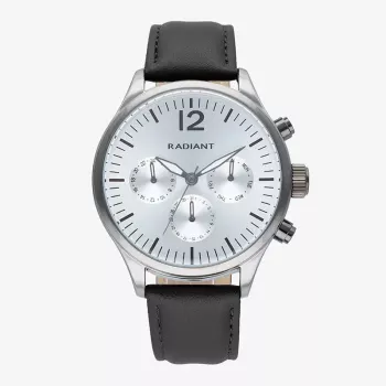 RADIANT herenhorloge RA641703 (43mm) - analoog quartz met zwart lederen band