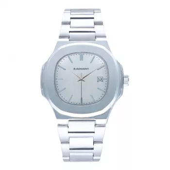RADIANT RA639201 heren analoog quartz horloge 43mm zwarte wijzerplaat leren band