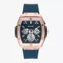 RADIANT RA655204 heren analoog quartz horloge 42mm roestvrij staal zwarte wijzerplaat leren band