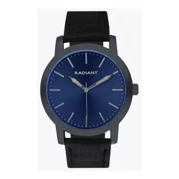 RADIANT RA656701 heren analoog quartzhorloge 44mm RVS blauwe wijzerplaat
