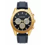 RADIANT RA668709 heren analoge quartz armbandhorloge 44mm zwarte wijzerplaat leren band
