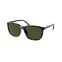 Ralph Lauren herenzonnebril PH4185U - glanzend zwart, vierkant montuur, donkergrijze glazen, 56 mm