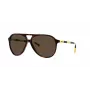 Ralph Lauren PH4173-500373 heren zonnebril, rechthoekig, Havana, bruine glazen, 59/14/140 mm