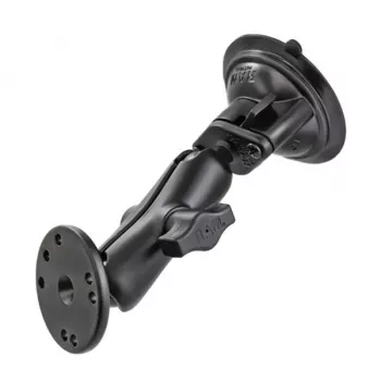 RAM Mounts zuignaphouder met AMPS-adapter – B-kogel (1 inch), diamantgrondplaat, middelste arm, ronde grondplaat (RAM-B-166-202U)