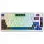 Rampage Quell Pro Mechanisch Draadloos 75% Toetsenbord met TFT-display, Gasket Mount, Hot-Swap, 2.4G + BT, Wit