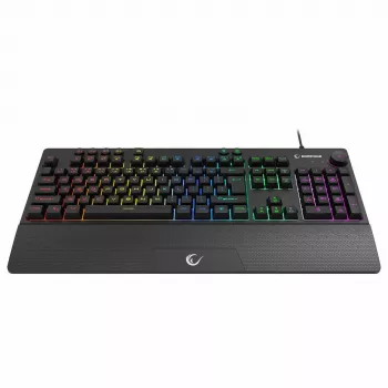 Rampage Simula RGB Macro KB-GX65 bedrade membraan gaming toetsenbord met polssteun, zwart