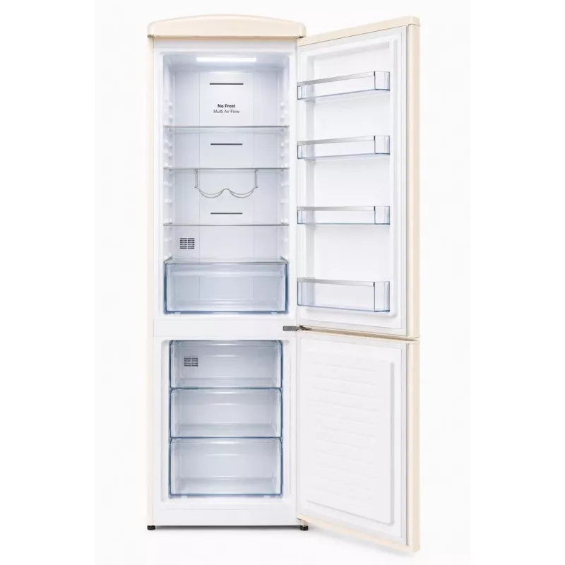 Ravanson LKK-315RC retro koel-vriescombinatie 315L Total No Frost crème
