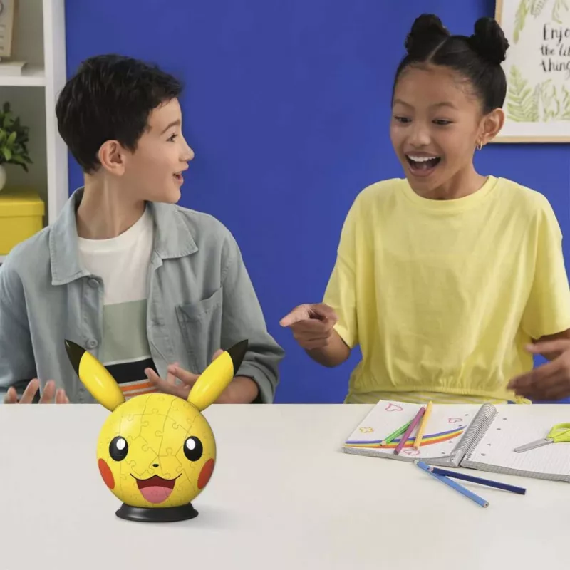 Ravensburger 3D puzzelbal Pokémon Pikachu met oren - 54 onderdelen