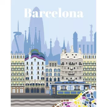 RAVENSBURGER CreArt schilderen op nummer set - kleurrijk Barcelona