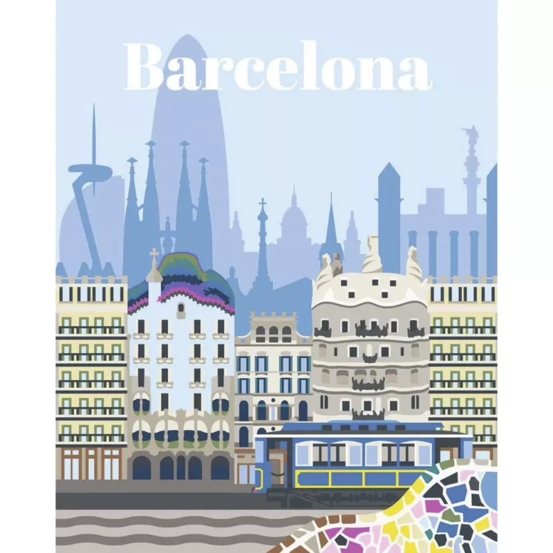 RAVENSBURGER CreArt schilderen op nummer set - kleurrijk Barcelona