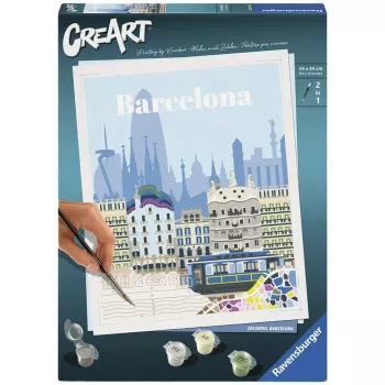 RAVENSBURGER CreArt schilderen op nummer set - kleurrijk Barcelona