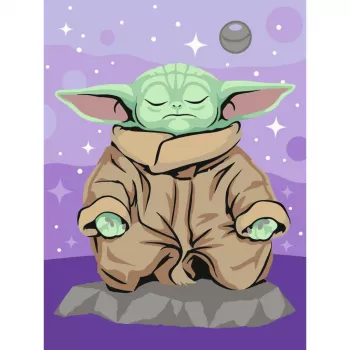 Ravensburger CreArt Star Wars - mediterende Grogu schilderen op nummer set