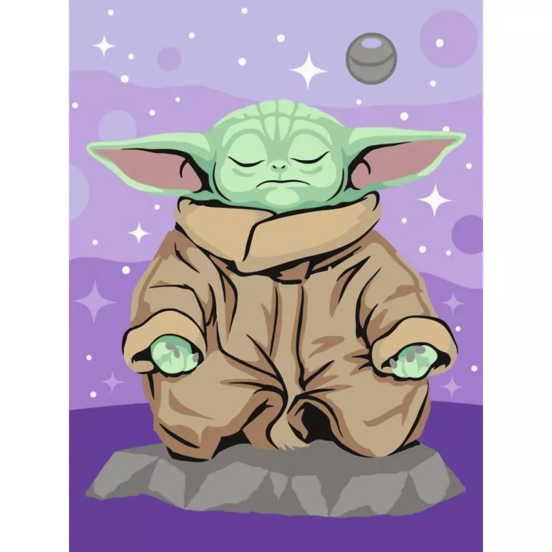 Ravensburger CreArt Star Wars - mediterende Grogu schilderen op nummer set