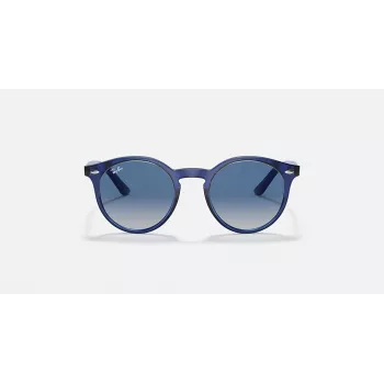 Ray-Ban Junior RJ9064S447062 kinderen zonnebril, transparant blauw montuur, grijze verloopglazen, 44 mm