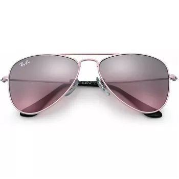 Ray-Ban Junior RJ9506S2117E5 Kinderzonnebril, rechthoekig, transparant roze montuur, lichtbruin verlopende roze glazen, 52/14/125 mm