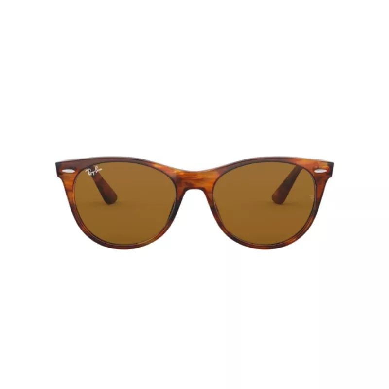 Ray-Ban RB2185 Wayfarer II zonnebril gestreept havana bruin verloop 52mm