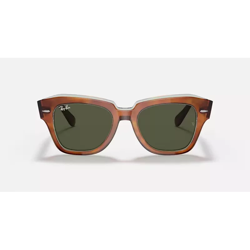 Ray-Ban RB2186 State Street zonnebril Havana bruin verloop 49mm