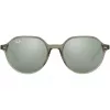Ray-Ban RB2195 Hawkeye Zonnebril Transparant Grijs Lichtblauw/Paars Verloop 51mm