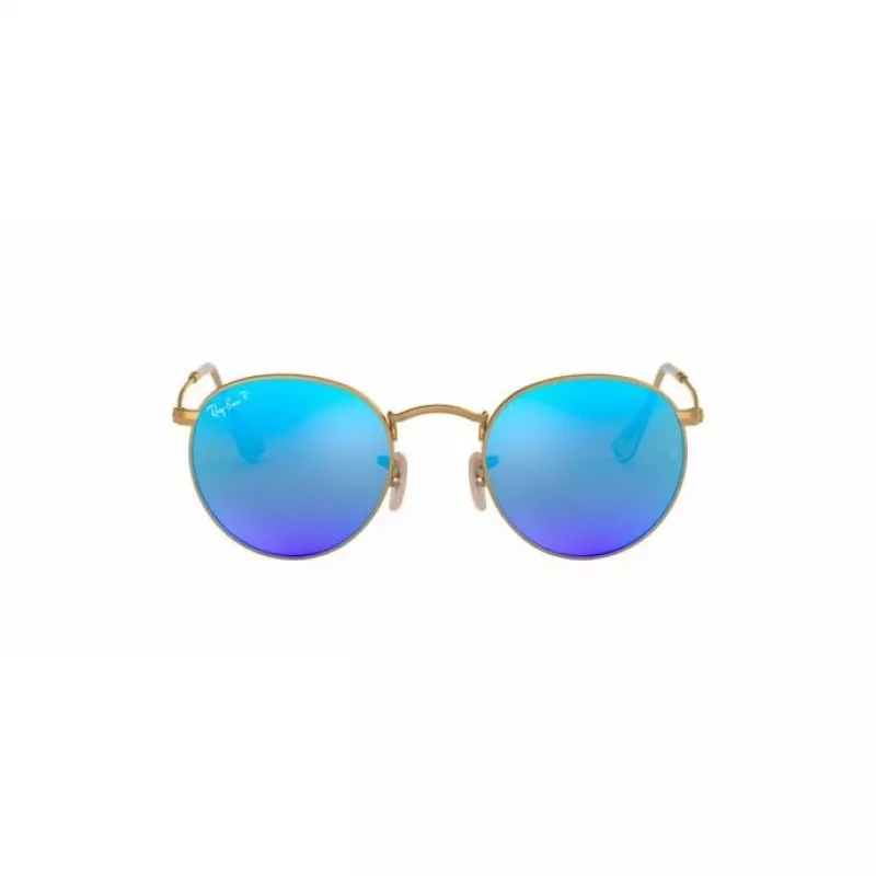 Ray-Ban RB3447 Round Metal zonnebril goud/oranje flash 50mm