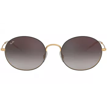 Ray-Ban RB3594-9114U0 hexagonale zonnebril unisex 53/20/145 mm goud montuur lichtbruin verloopglas