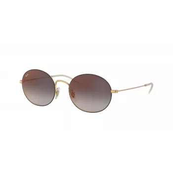 Ray-Ban RB3594-9114U0 hexagonale zonnebril unisex 53/20/145 mm goud montuur lichtbruin verloopglas