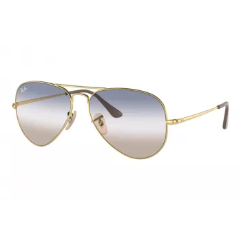 Ray-Ban RB3689 Aviator Titanium Zonnebril Goud montuur Groen G-15 glas 58mm