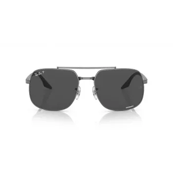 Ray-Ban RB3699 unisex zonnebril, gunmetal montuur, grijs verloop glazen, 56 mm