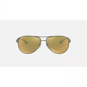 Ray-Ban RB8313 Chromance Aviator zonnebril Gunmetal Green Mirror gepolariseerd 61 mm