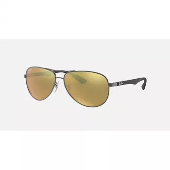Ray-Ban RB8313 Chromance Aviator zonnebril Gunmetal Green Mirror gepolariseerd 61 mm