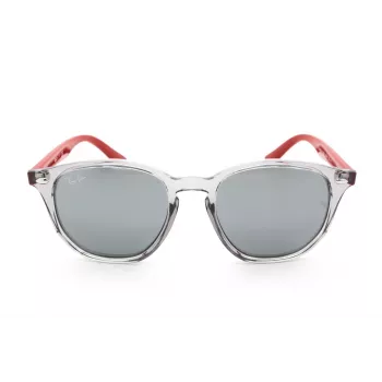 Ray-Ban RJ9070S70636G kinderen zonnebril transparant grijs propionaat montuur lichtblauw verloopglas 46mm