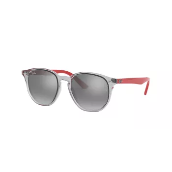 Ray-Ban RJ9070S70636G kinderen zonnebril transparant grijs propionaat montuur lichtblauw verloopglas 46mm