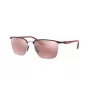 Ray-Ban unisex RB3673MF060H2 geometrische goud zonnenbril met donkerblauwe glazen, 56 mm