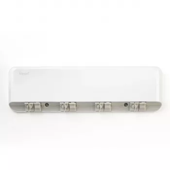RAYEN 4-rijige automatische oprolbare waslijn voor wandmontage, 20 m totale drooglengte, wit