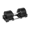 REBEL ACTIVE verstelbare gietijzeren dumbbell 36 kg, stappen van 1 kg, automatisch keuzesysteem, enkele dumbbell, zwart/rood