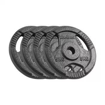 REBEL ACTIVE gietijzeren gewichtsschijvenset 4x5kg, boring 31mm, schijf met handgrepen